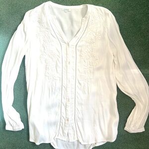 Sundance White Long Sleeve Blouse